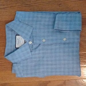 Charles Thyrwhitt Slim Fit Checkered Blue Dress Shirt